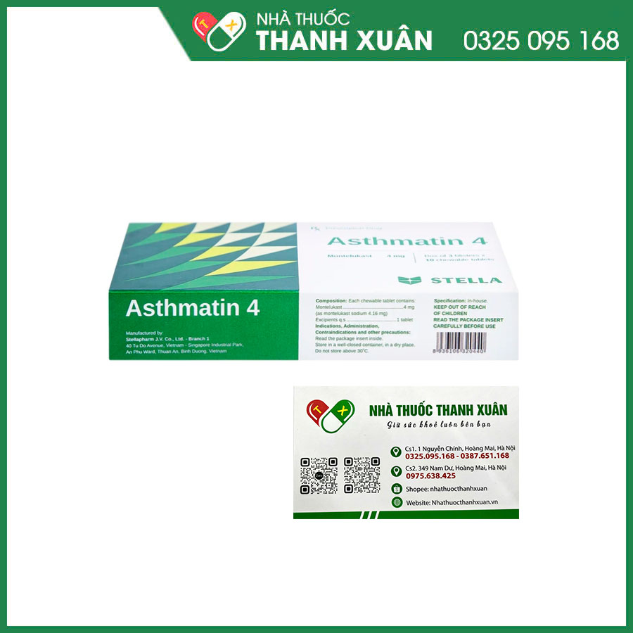 Asthmatin 4 phòng ngừa và điều trị lâu dài bệnh hen suyễn, giảm triệu chứng viêm mũi dị ứng